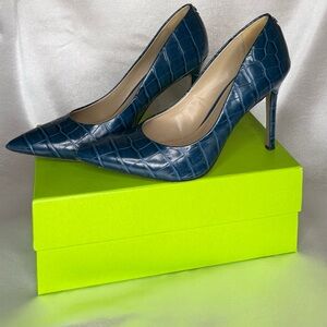 Sam Edelman Navy Croc-Embossed Heels